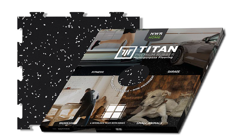 Titan Premium Rubber Gym Floor Tiles 4 Pack Spartan Fitness Equipment