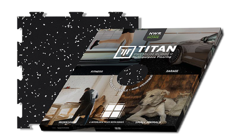 Titan Premium Rubber Gym Floor Tiles- 4 Pack